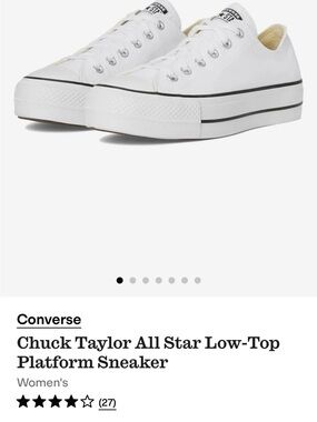 Converse Low-Top Platform Sneaker in White with Black Trim - women’s 7